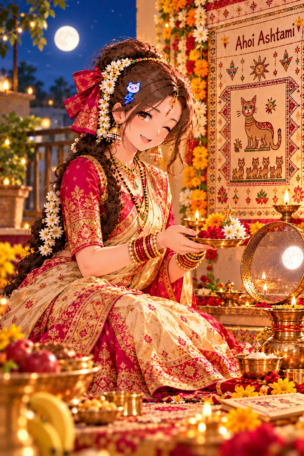 Tiny dressed for Ahoi Ashtami