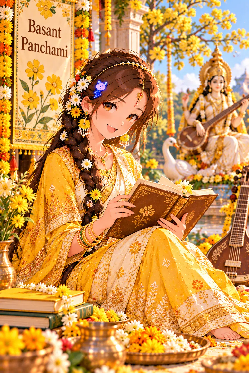 Tiny dressed for Basant Panchami