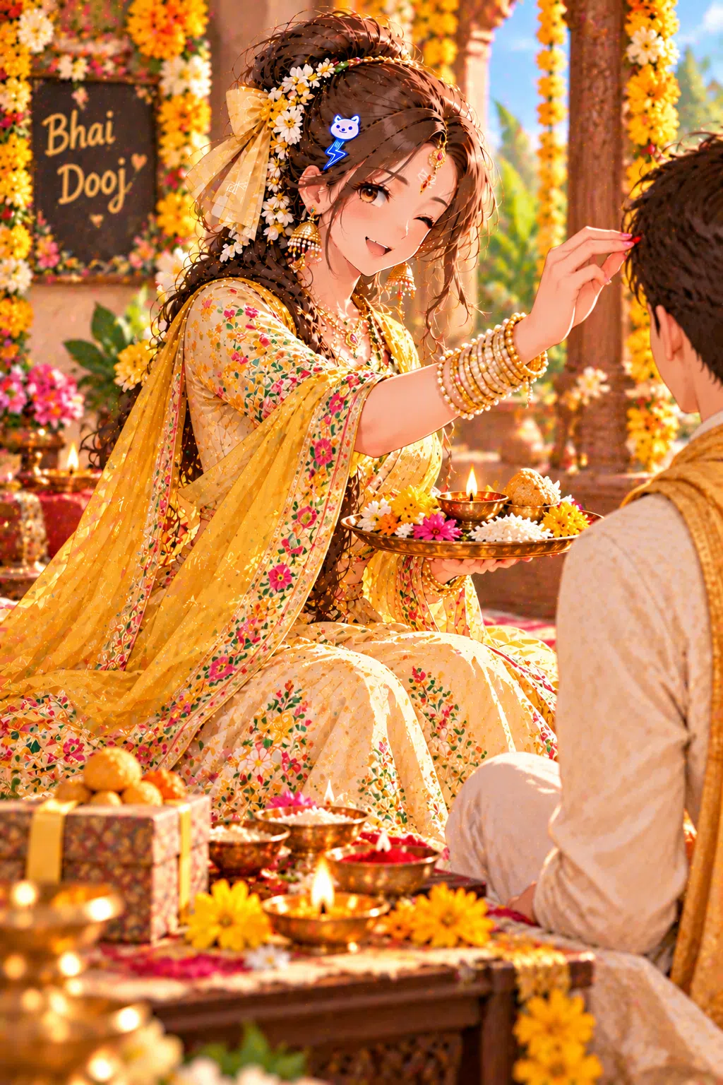 Tiny dressed for Bhai Dooj