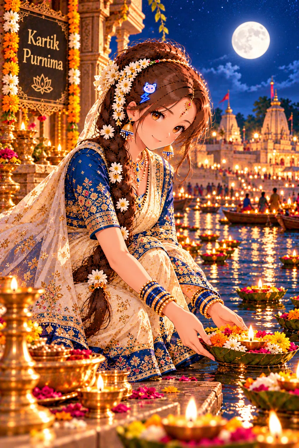 Tiny dressed for Kartik Purnima
