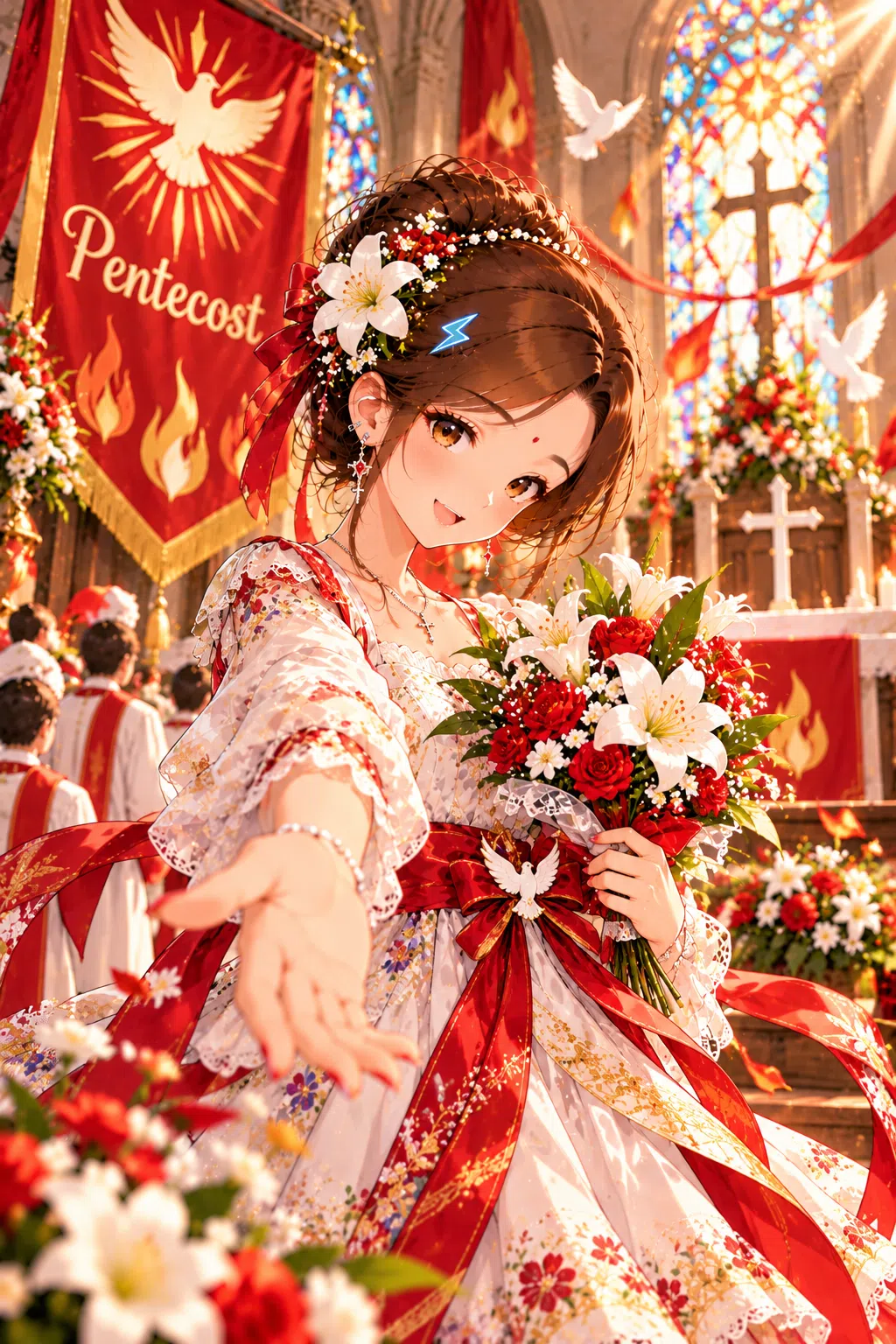 Tiny dressed for Pentecost