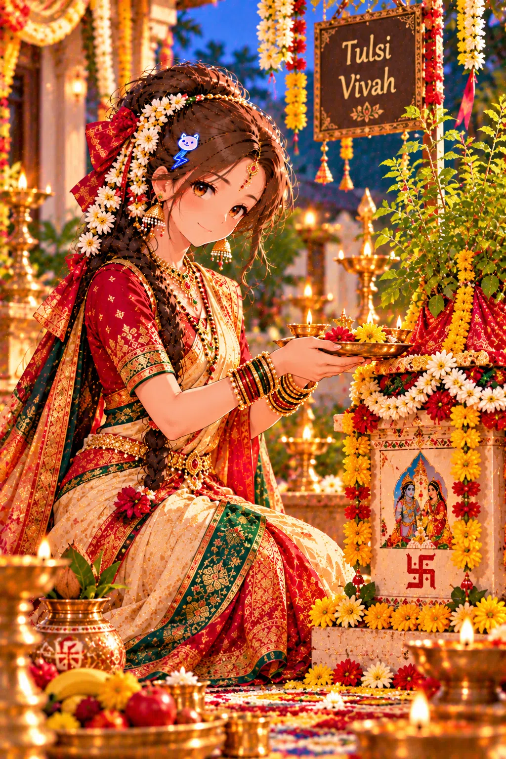 Tiny dressed for Tulsi Vivah